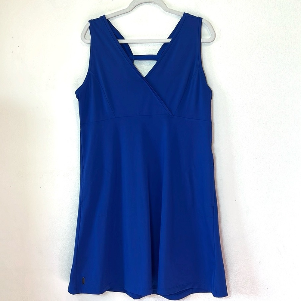 Lole Blue A-Line Sleeveless V-Neck Dress